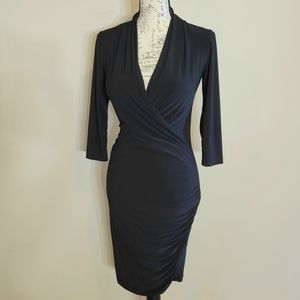 Forever 21 Form Fitting Surplice Wrap Dress Black